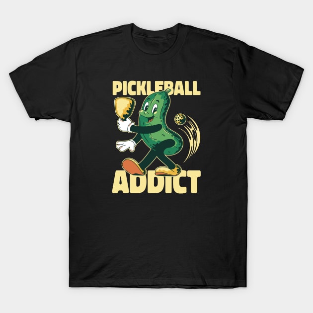 Pickling it up on the Court: Pickleball Addict T-Shirt by Life2LiveDesign